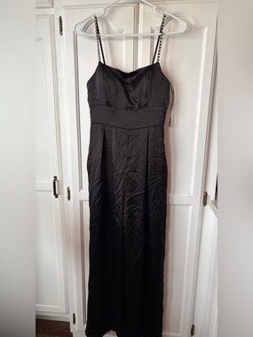 Altar'd State Black Beaded-Strap Maxi Jumpsuit
